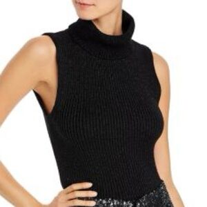 NWOT Alice & Olivia Darcey Black Turtleneck Sweater Tank- Large